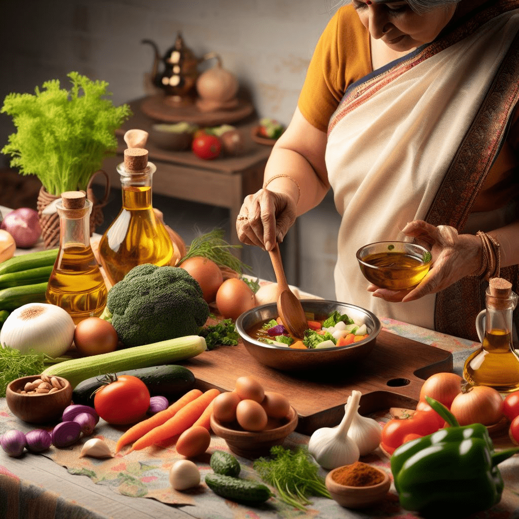 A Indian Mother cooking 