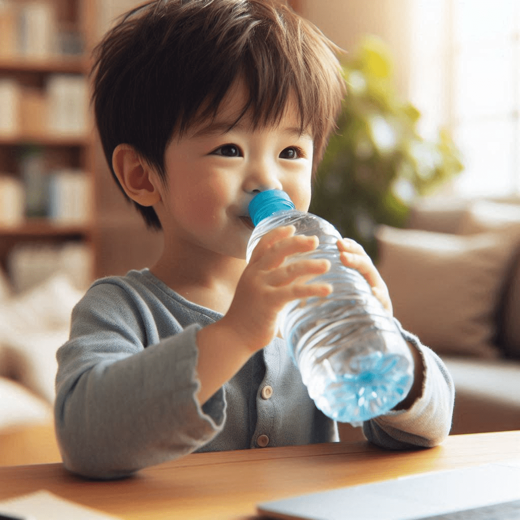 Child is drinking enough water